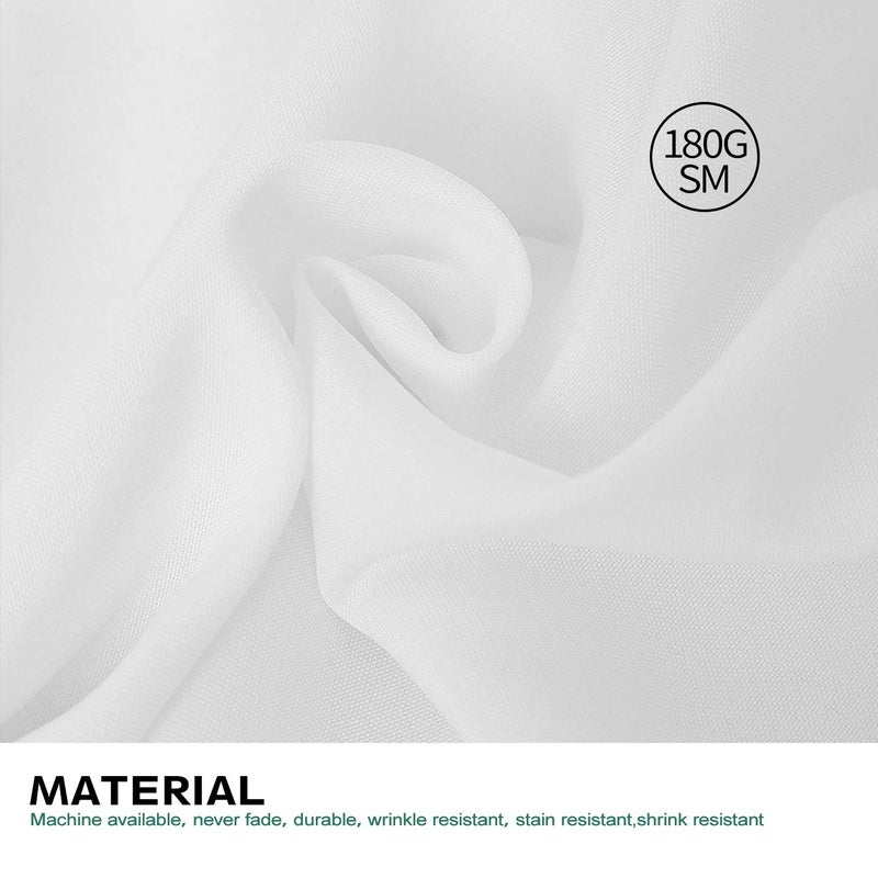 Surmente White Rectangle Tablecloth 60 x 102-inch Rectangular Polyester Table Cloth for Weddings, Banquets, or Restaurants - Image 3